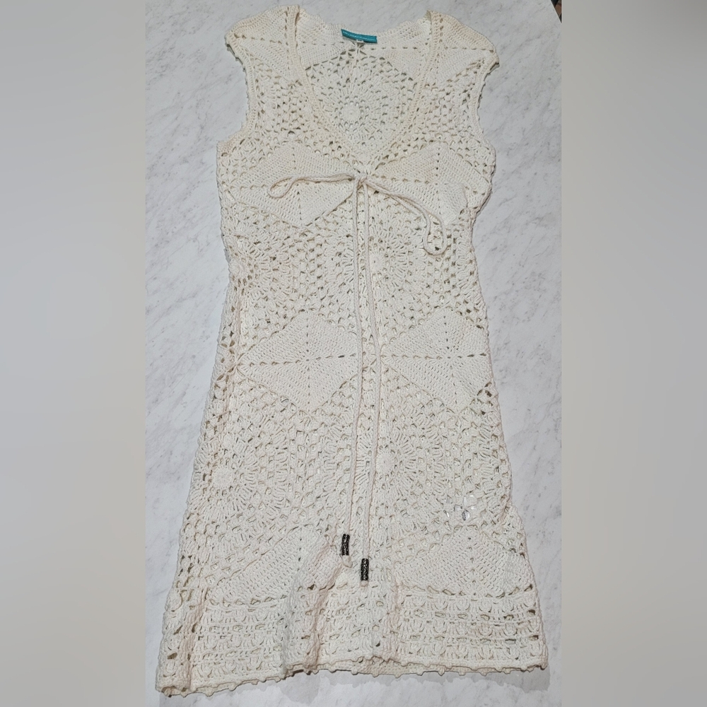 Melissa Odabash Cream Crochet Dress